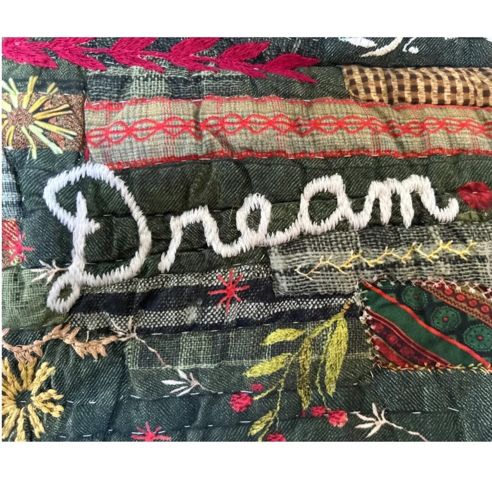 Pottery Barn Winter Dreams Queen Christmas Holiday Patchwork Quilt & 2 Shams